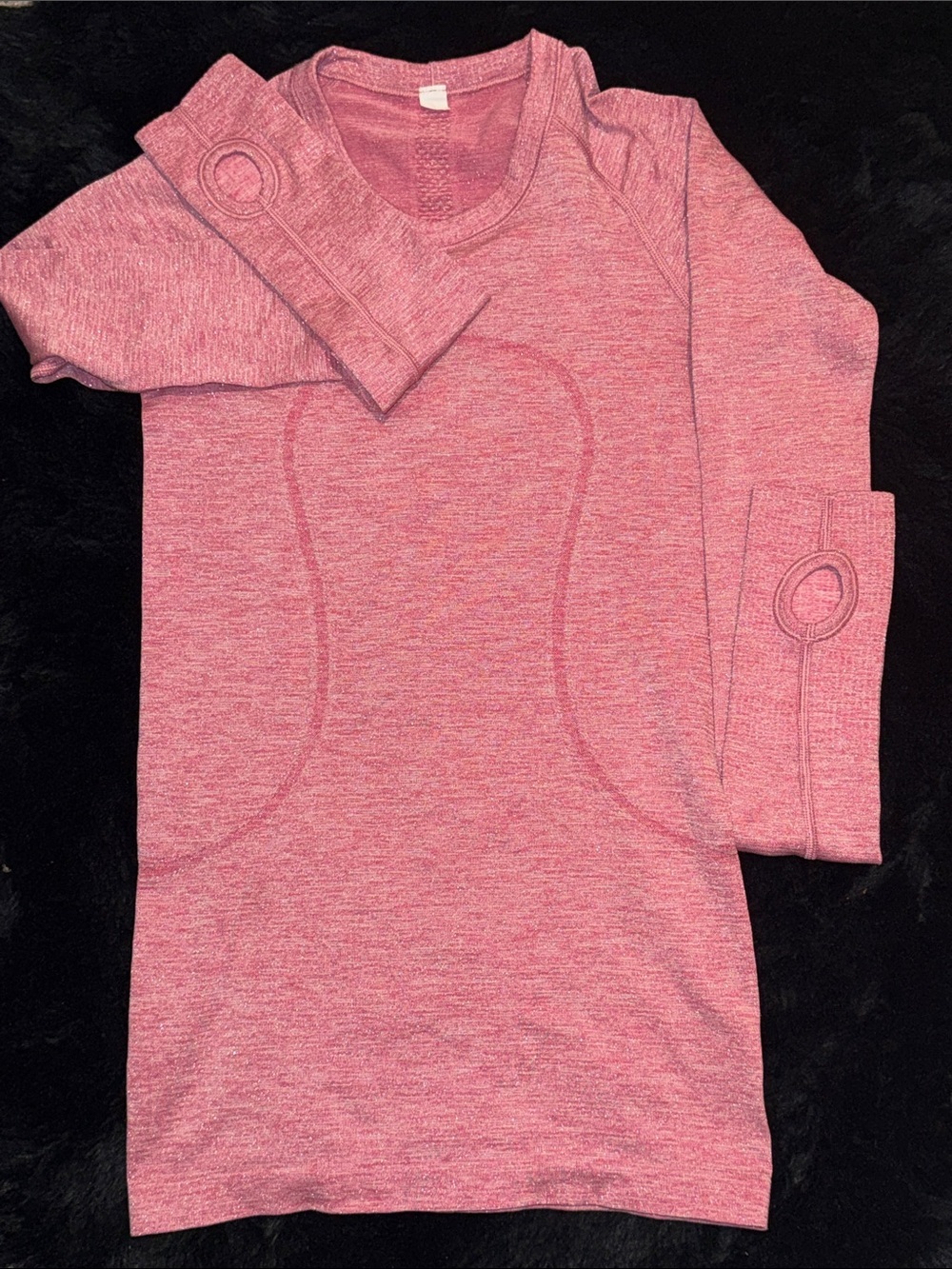 lululemon athletica Heather Pink Long Sleeve Active Top with Thumbholes Sz 4